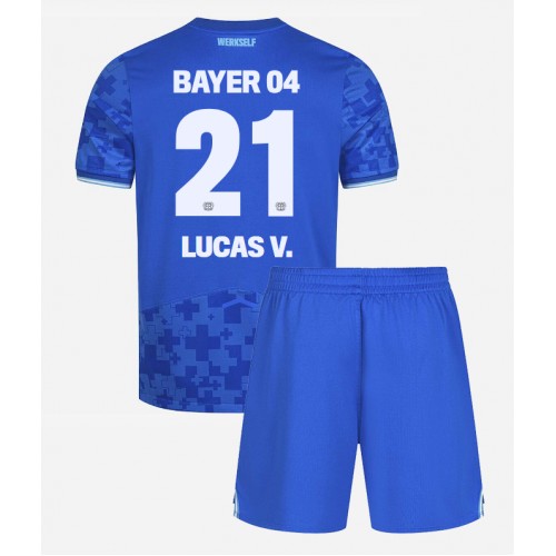 Otroški Nogometni dresi Bayer Leverkusen Lucas Vazquez #21 Tretji 2025-26 Kratek Rokav (+ Kratke hlače)